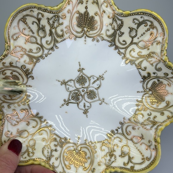 Antique Hand Painted Nippon Handled Dish - Picture 6 of 10